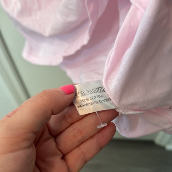 Vintage Keyocean Pink Cotton Lace Long Nightie Dress Size Medium - Picture 5 of 6